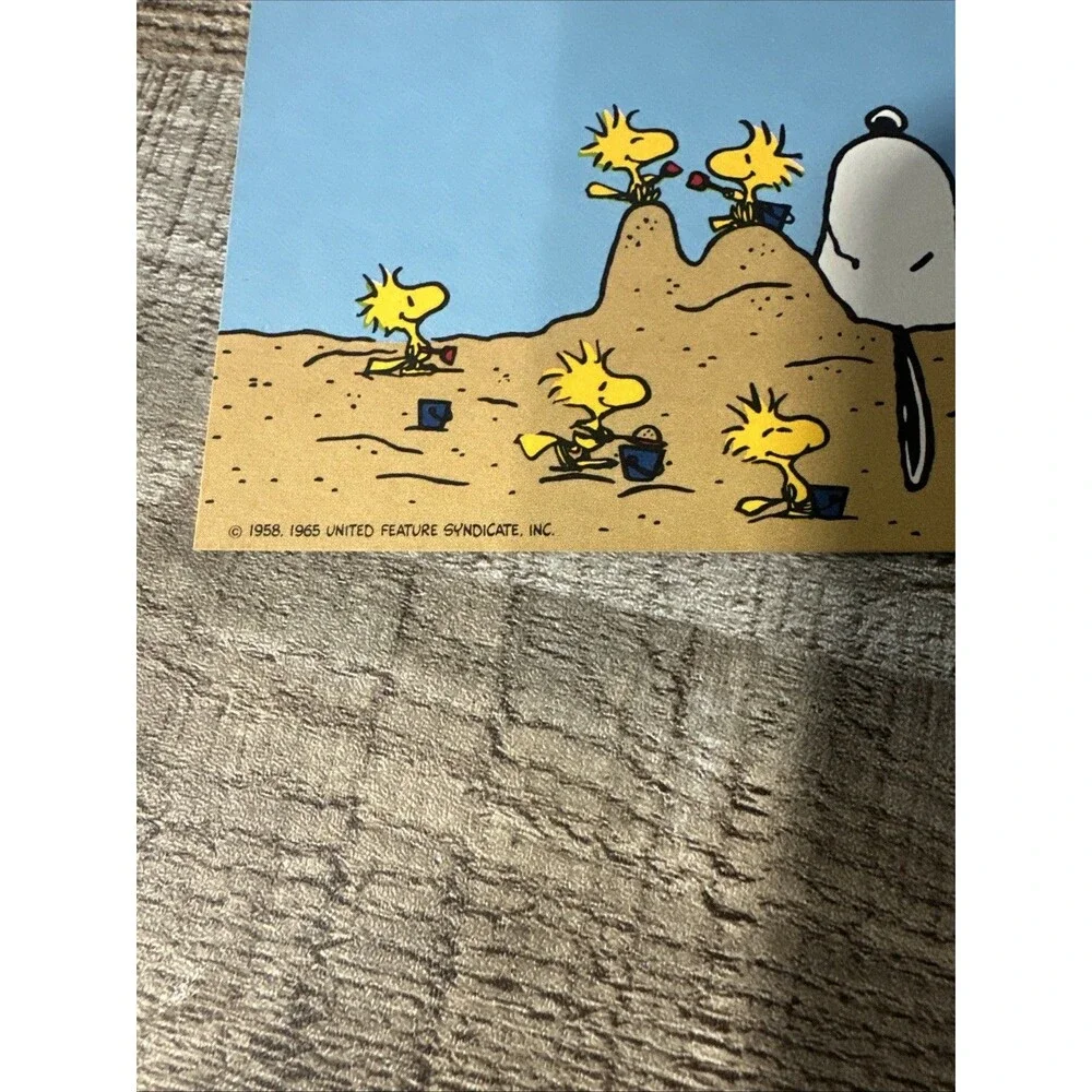 Vintage Hallmark Folding Note Cards Snoopy Woodstock Beach Set Of 10
